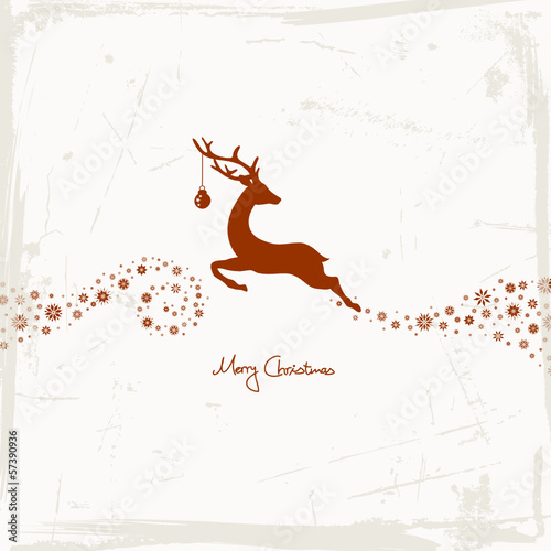 Reindeer, Christmas Ball & Stars Beige/Brown Scratches