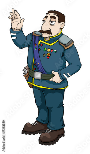 General with medals saluting