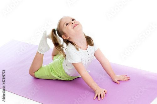 Young girl doing gymnastics