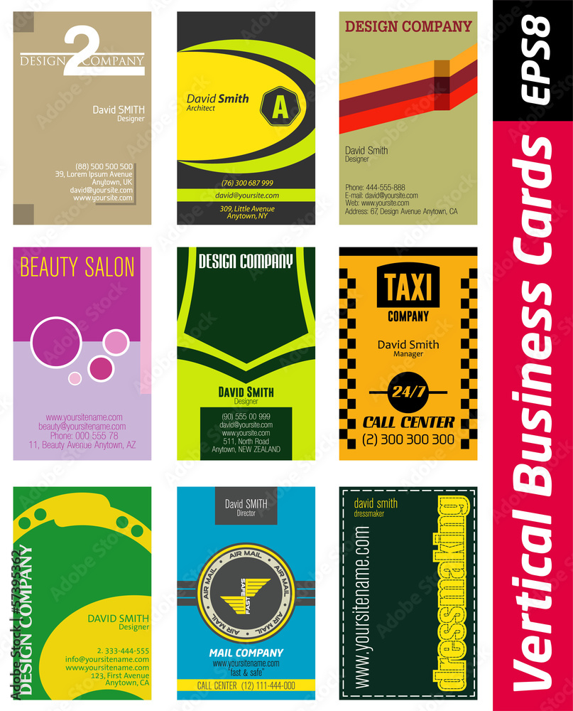 vertical business card set vertical business card set