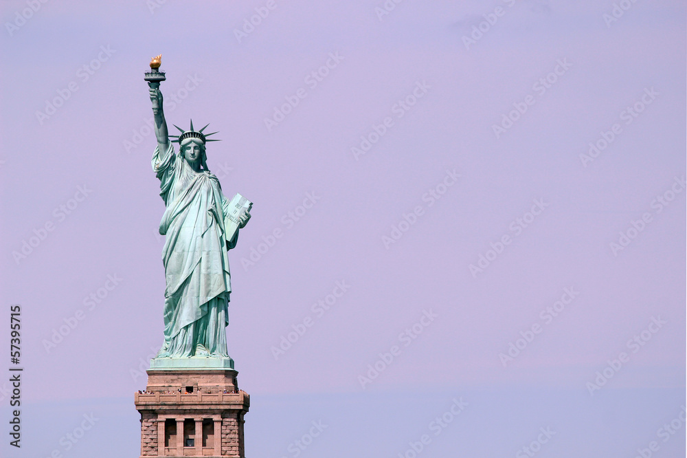 Statue of Liberty sculpture, on Liberty Island in NYC