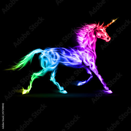 Colorful fire unicorn. #57398142