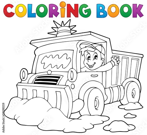 Coloring book snow plough