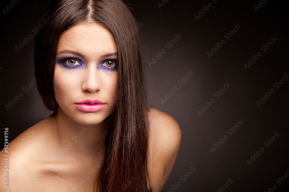 Fototapeta premium Pretty woman with long hairs.