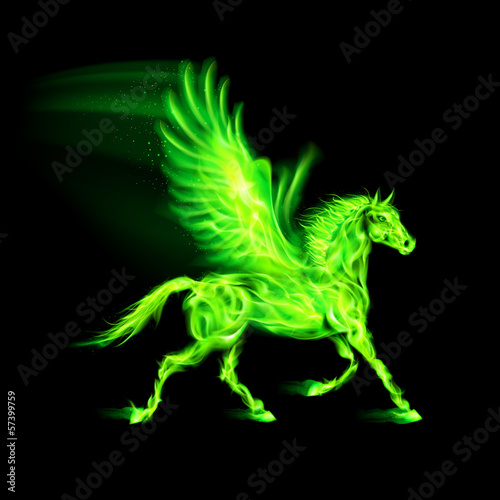 Green fire Pegasus. © Dvarg