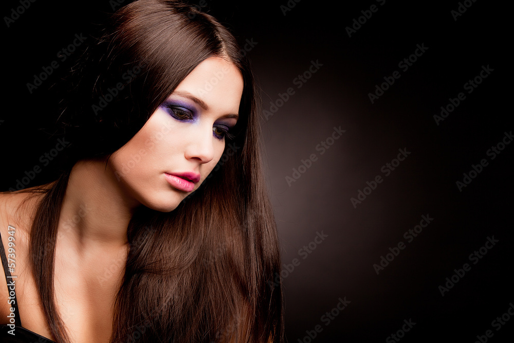 Fototapeta premium Pretty woman with long hairs.