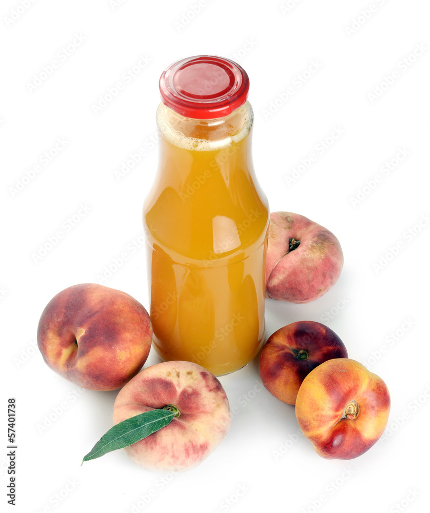 peach juice in a bottle