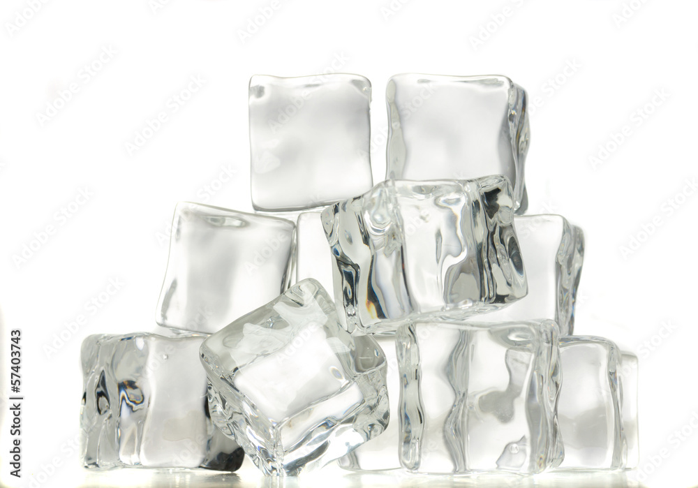 ice cubes over white background. ice cubes over white background.