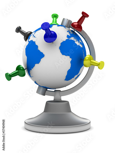 globe on white background. ...