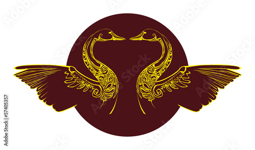 Ornament, swan symbol