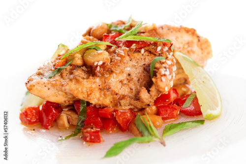 Chicken breast cooked in asian style