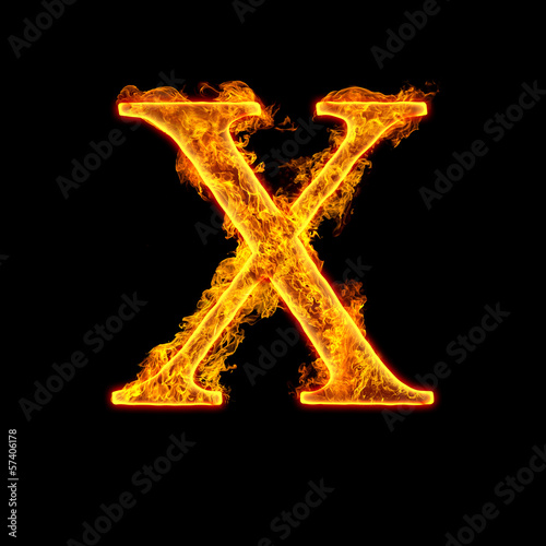 Fire alphabet letter X