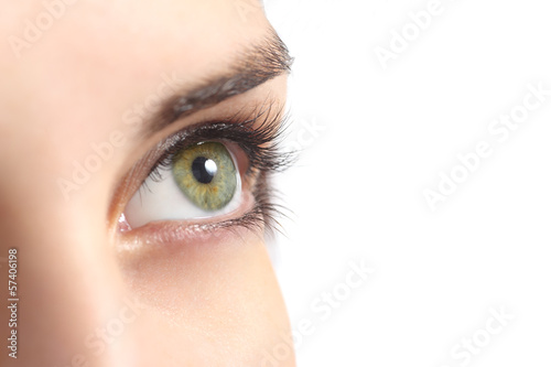 Fototapeta Naklejka Na Ścianę i Meble -  Close up of a green woman eye