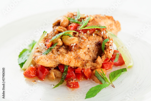 Chicken breast cooked in asian style