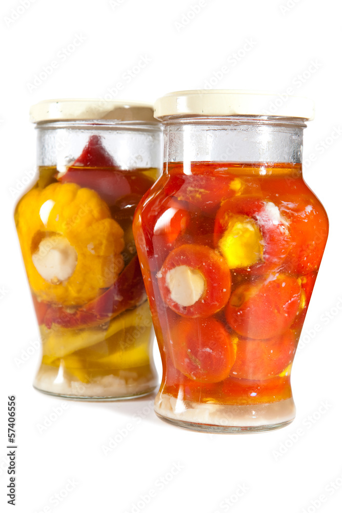 Marinaded tomatoes,stuffed and bush pumpkins and vegetable Marinaded tomatoes,stuffed and bush pumpkins and vegetable