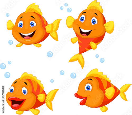 Cute fish cartoon collection set