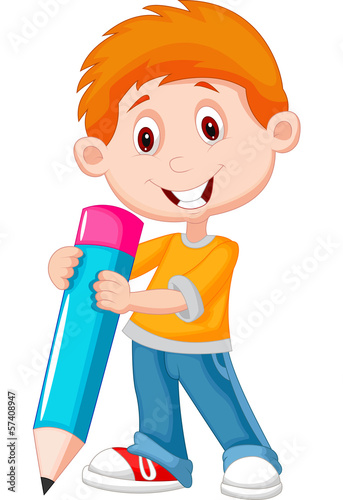 Little boy with pencil