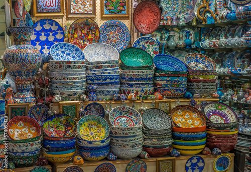 Turkish ceramics at Grand Bazaar  Istanbul