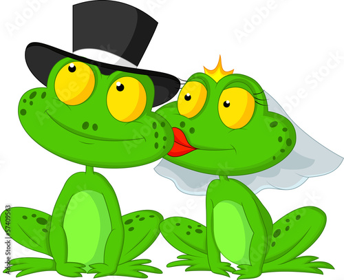 Married frog kissing