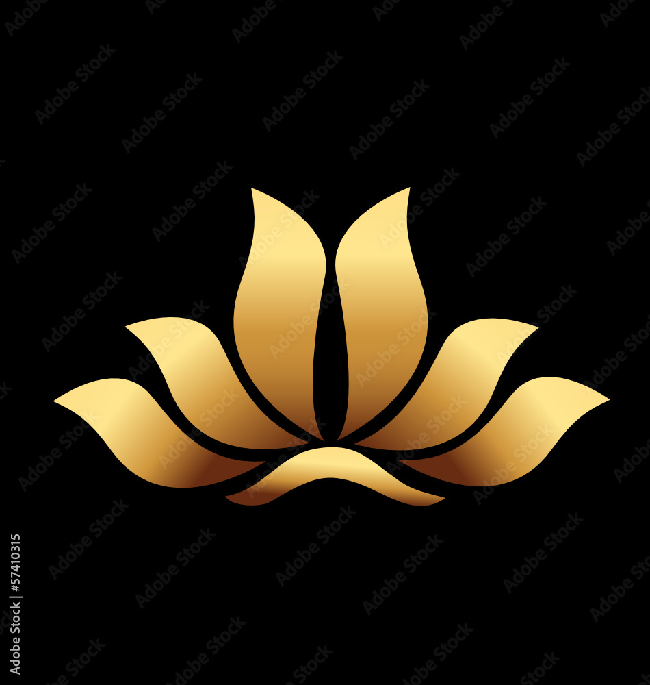 Vector of yoga gold lotus flower logo Vector of yoga gold lotus flower logo