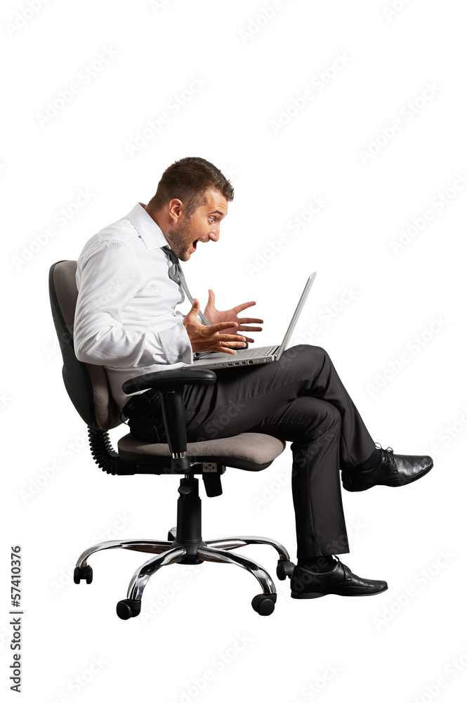 man looking at laptop and screaming man looking at laptop and screaming