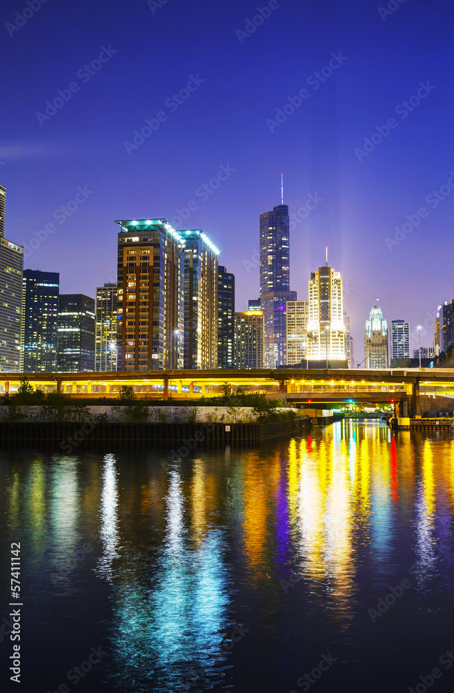 Chicago downtown cityscape