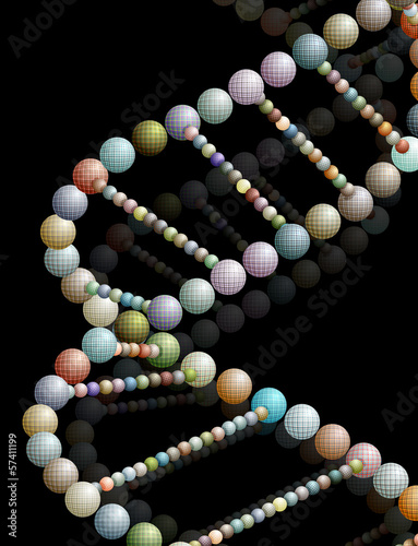 abstract vector illustration of a helical DNA