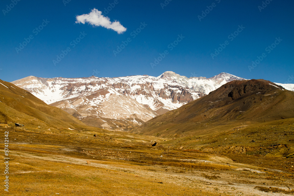 Cajon del Maipo canyon and Embalse El Yeso, Andes, Chile Cajon del Maipo canyon and Embalse El Yeso, Andes, Chile
