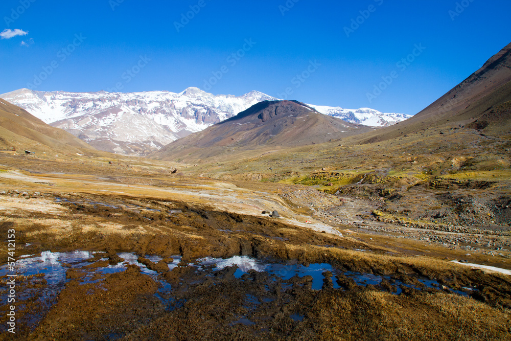 Cajon del Maipo canyon and Embalse El Yeso, Andes, Chile Cajon del Maipo canyon and Embalse El Yeso, Andes, Chile