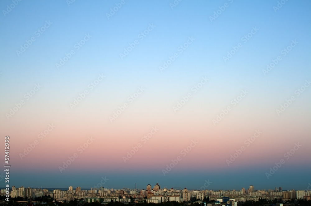 Landscape with clear sky in city