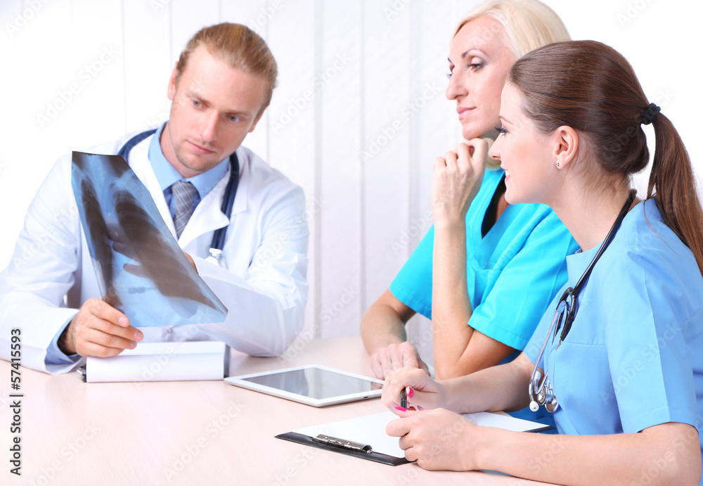 Medical team during meeting in office