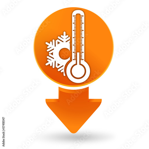 thermomètre froid sur signet orange