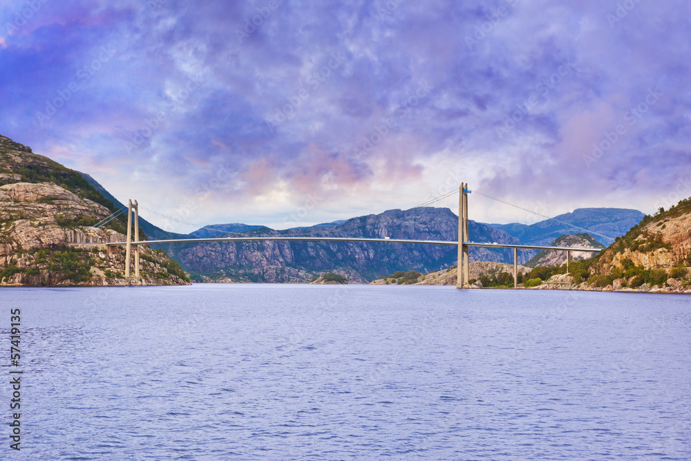 Bridge in fjord Lysefjord - Norway