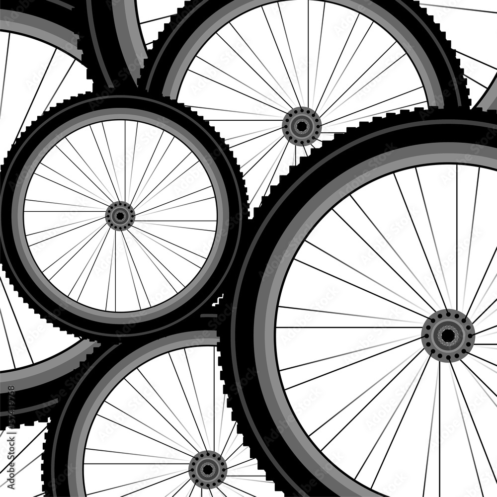 Naklejka premium Bicycle wheel set isolated on white