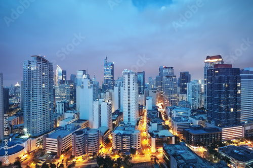 Night view of Makati, the business district of Metro Manila.
