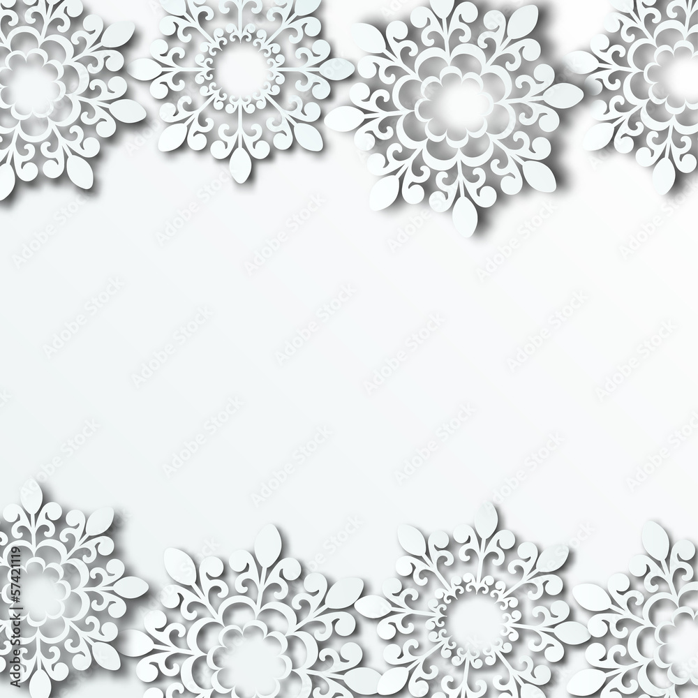 winter background with paper snowflakes winter background with paper snowflakes