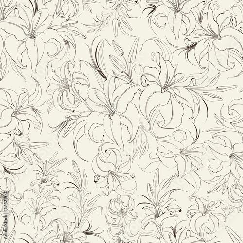 Seamless texture of lilies
