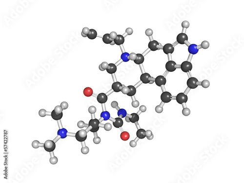 Cabergoline drug, chemical structure. Used in Parkinson's diseas