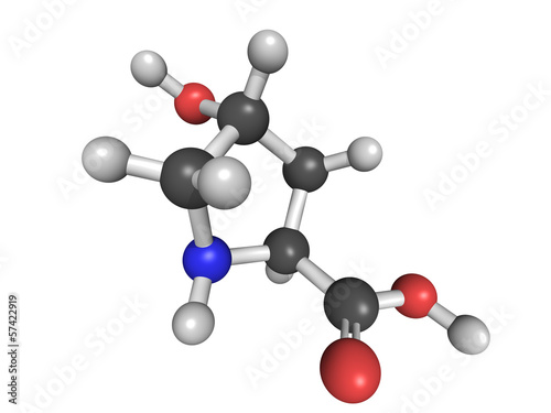 Fototapeta Naklejka Na Ścianę i Meble -  Chemical structure of hydroxyproline