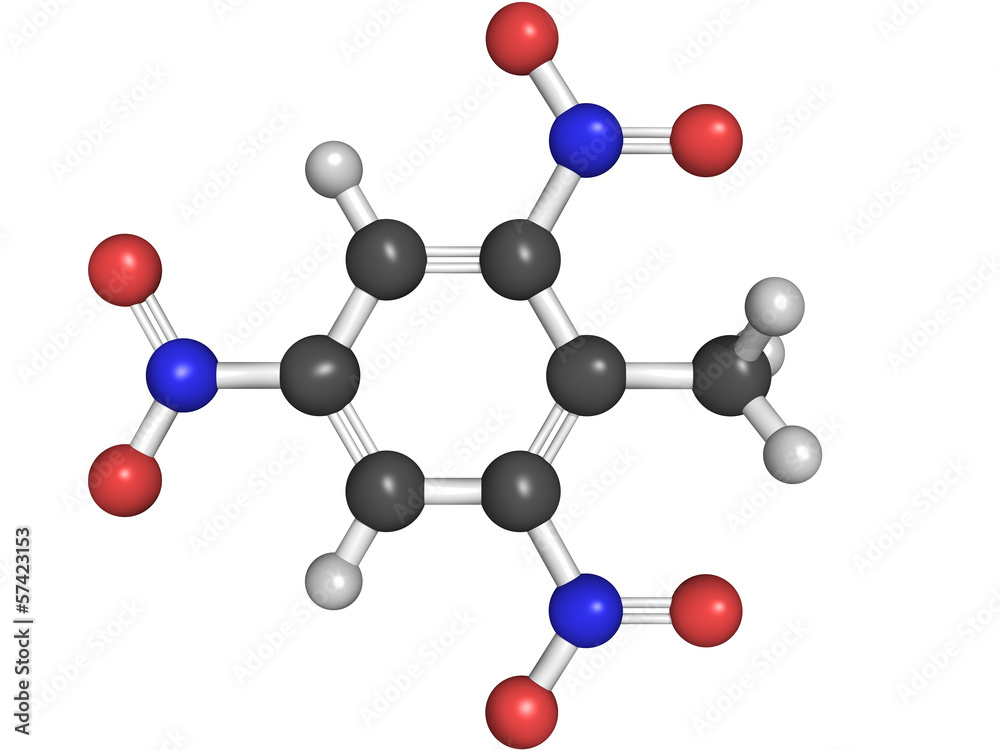 Chemical structure of Trinitrotoluene (TNT)