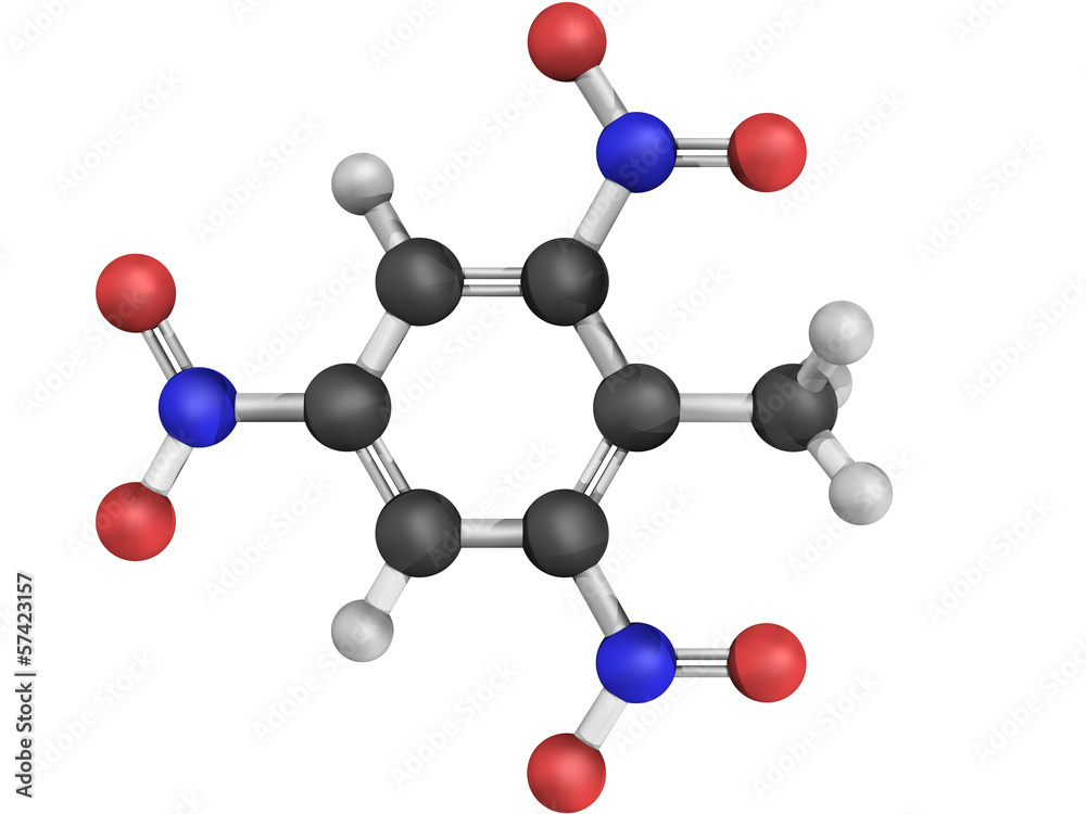 Chemical structure of Trinitrotoluene (TNT) Chemical structure of Trinitrotoluene (TNT)