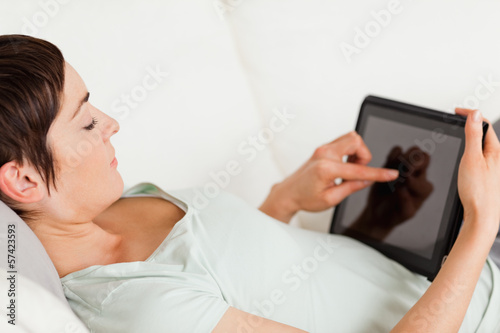 Young woman using a tablet computer