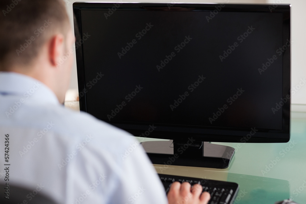 Close up of businessman being shadowed Close up of businessman being shadowed