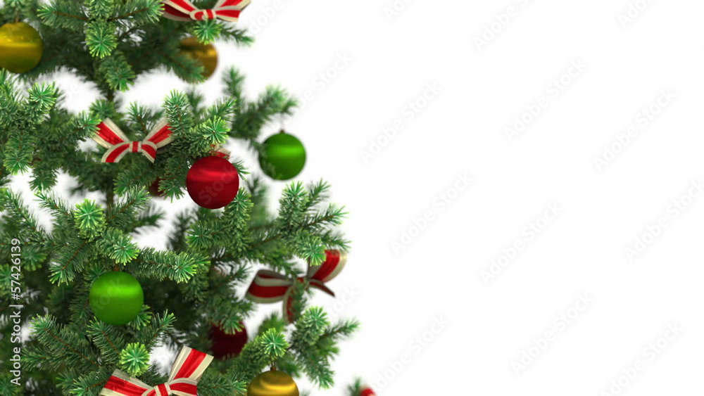 Beautiful Christmas tree close-up on white background. HD 1080. Beautiful Christmas tree close-up on white background. HD 1080.