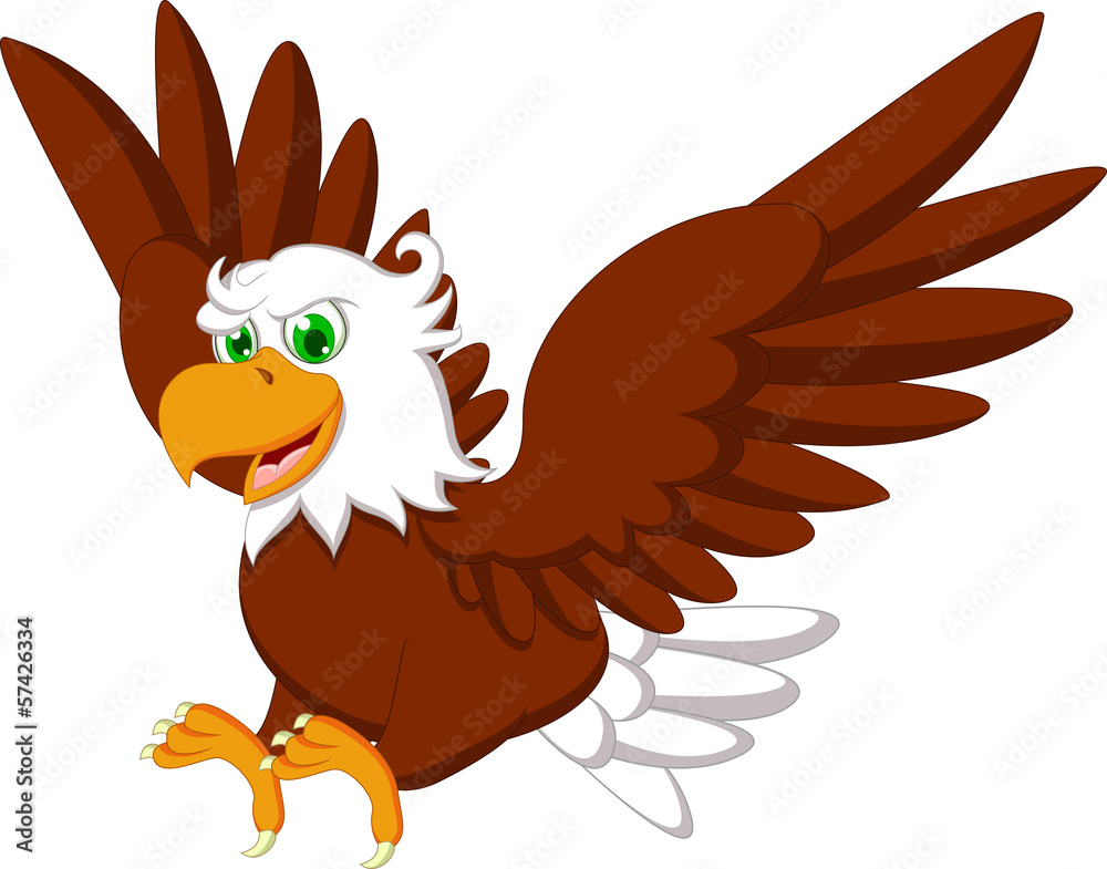Naklejka premium Cute Eagle cartoon