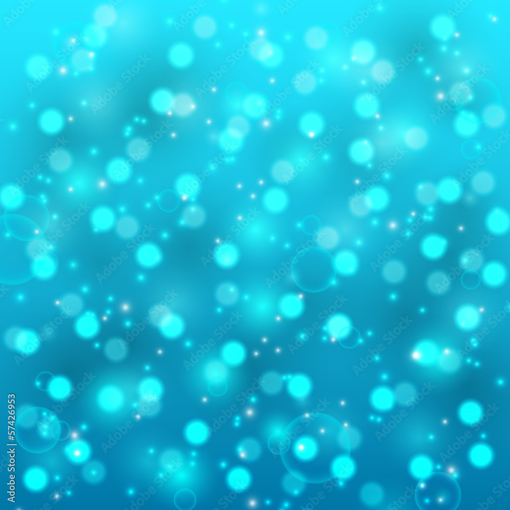Blue bokeh background with lights