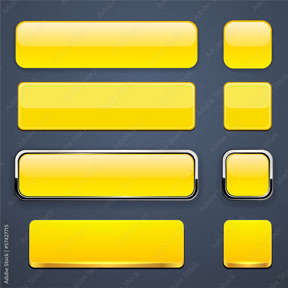 Yellow high-detailed modern web buttons. Yellow high-detailed modern web buttons.
