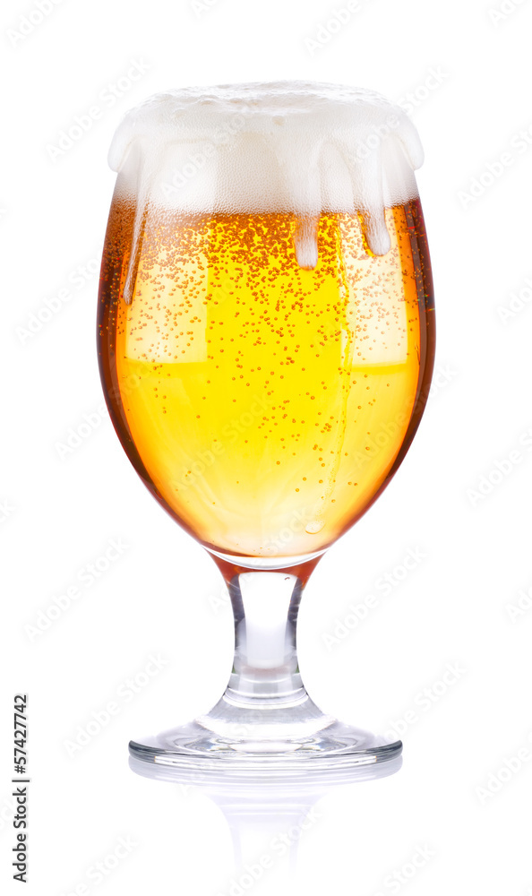 goblet with fresh beer goblet with fresh beer