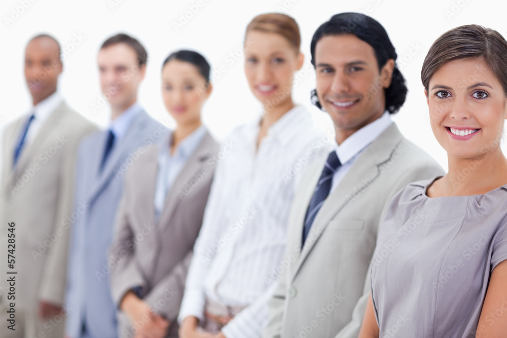 Close-up of a smiling business team Close-up of a smiling business team
