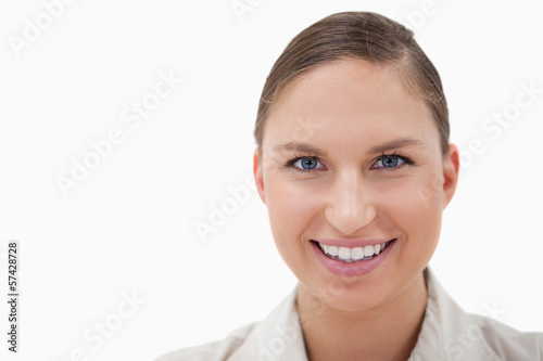 Close up of a businesswoman smiling at the camera